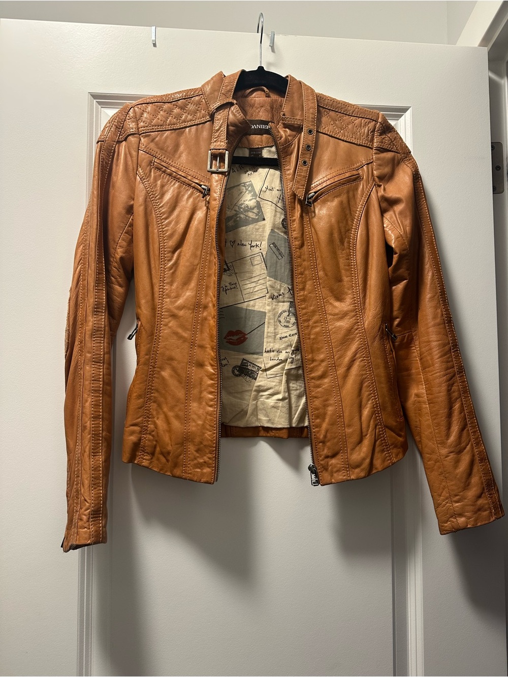 Danier Leather Moto Jacket in Cognac - Women